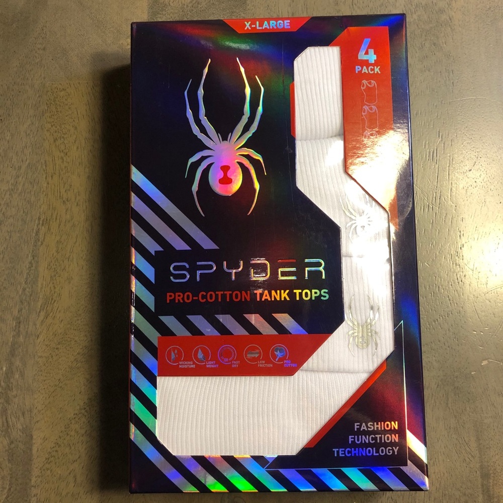 NWT Men’s XL Spyder Pro-Cotton Tank Tops - 4 Pack